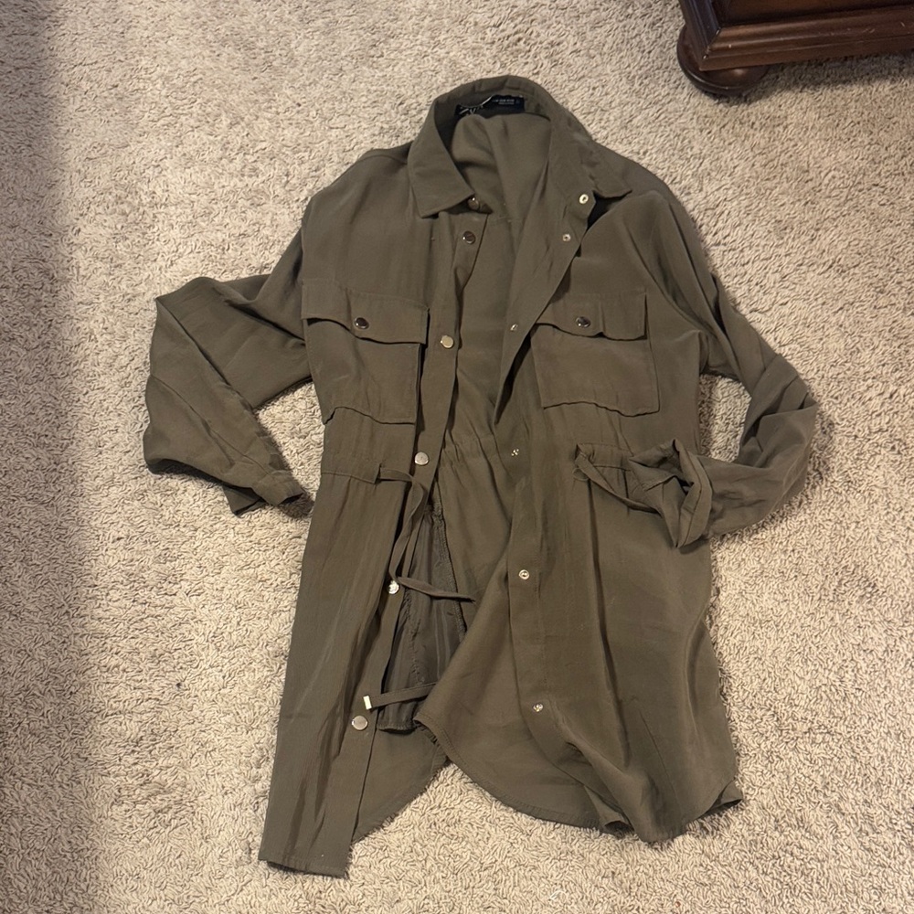 Zara Olive Utility dress